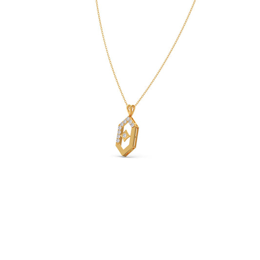 Six-Sided Glamour Diamond Pendant With Chain