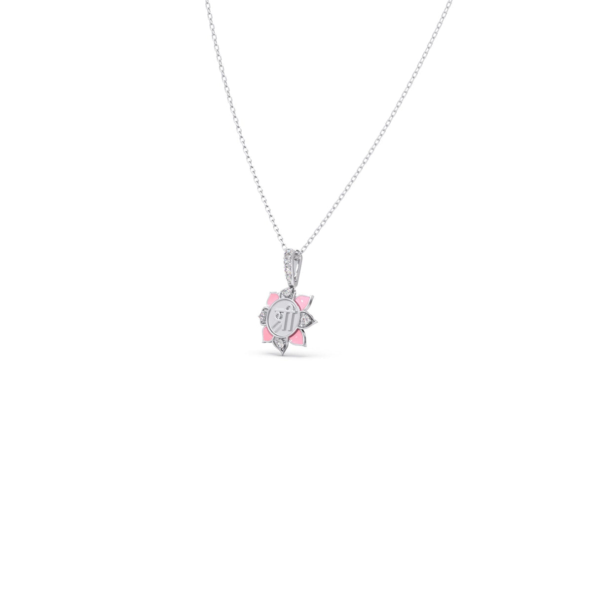Divine Shri Lotus Diamond Kids Pendant With Chain