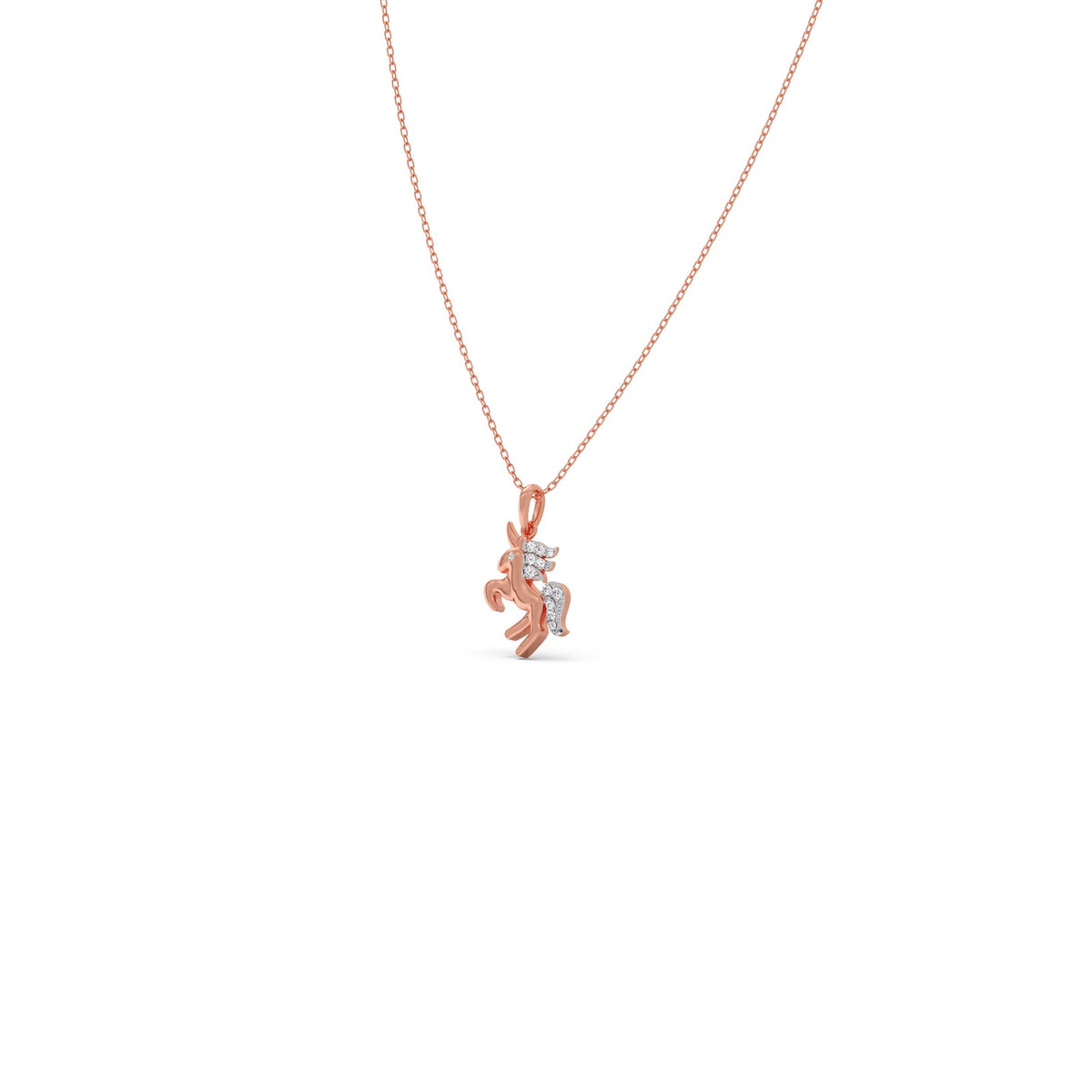 Unicorn Dazzle Diamond Kids Pendant With Chain