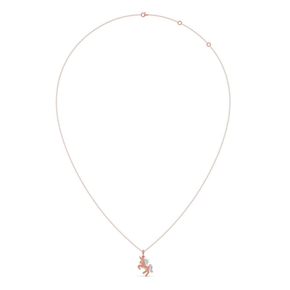 Unicorn Dazzle Diamond Kids Pendant With Chain
