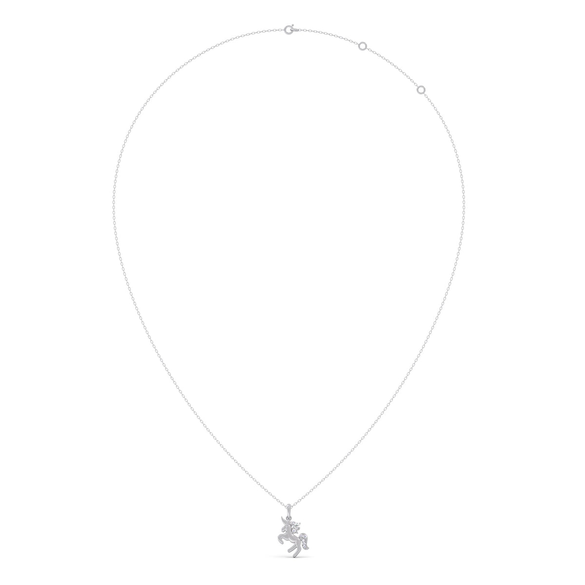 Unicorn Dazzle Diamond Kids Pendant With Chain