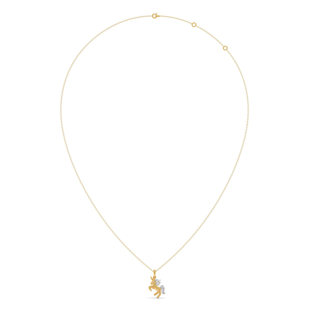 Unicorn Dazzle Diamond Kids Pendant With Chain