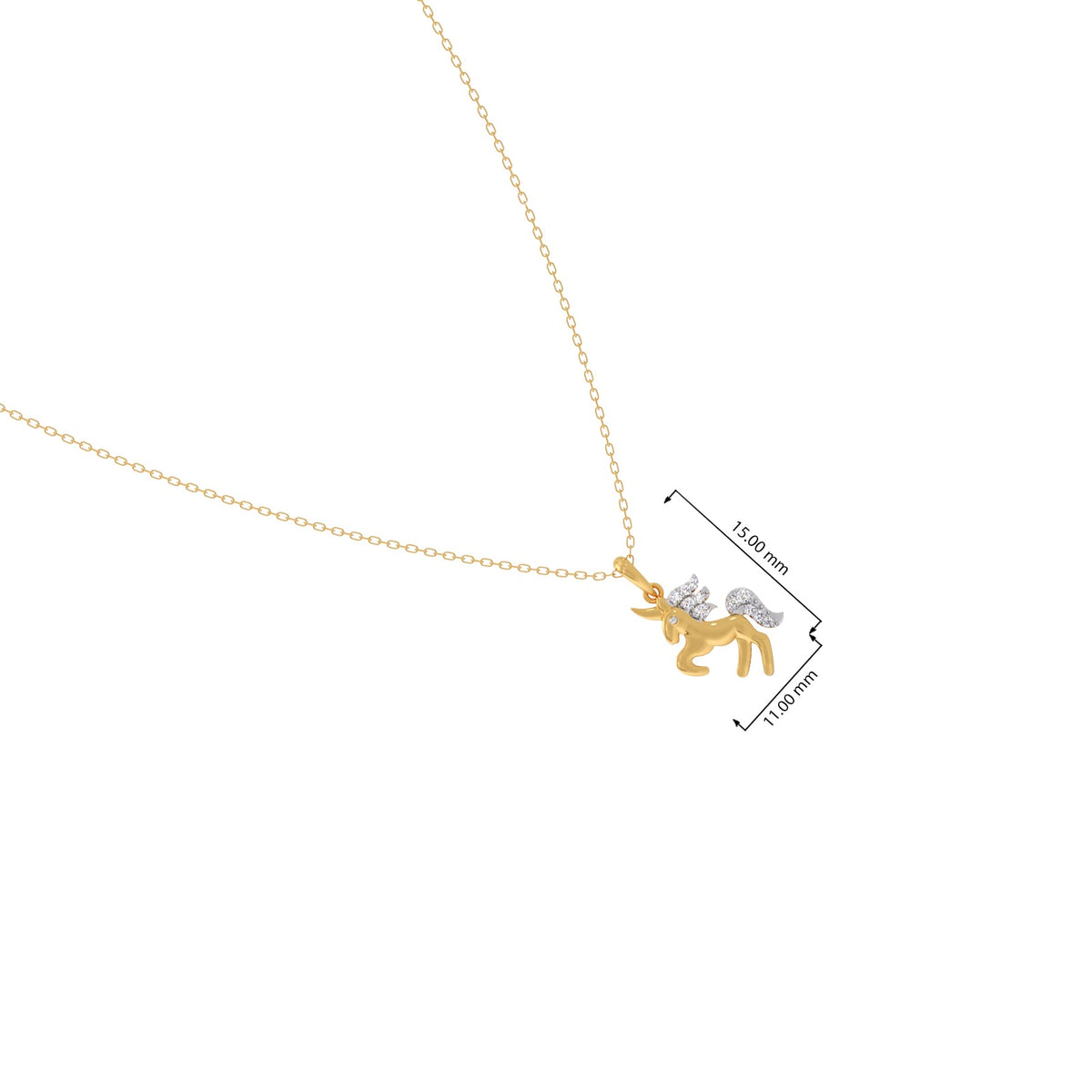 Unicorn Dazzle Diamond Kids Pendant With Chain