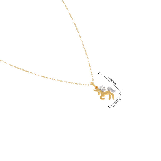 Unicorn Dazzle Diamond Kids Pendant With Chain