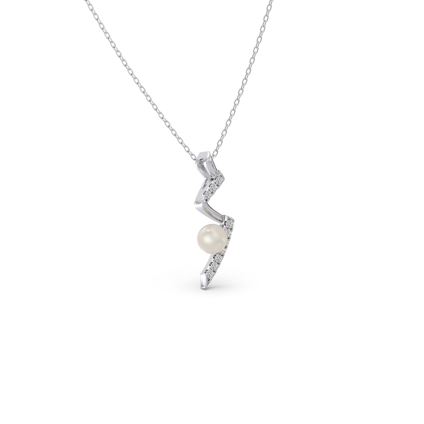 Willow-Twist Pearls Diamond Pendant