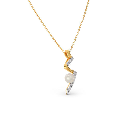 Willow-Twist Pearls Diamond Pendant
