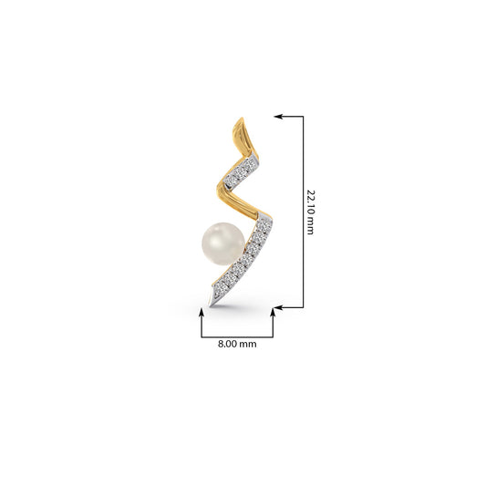 Willow-Twist Pearls Diamond Pendant