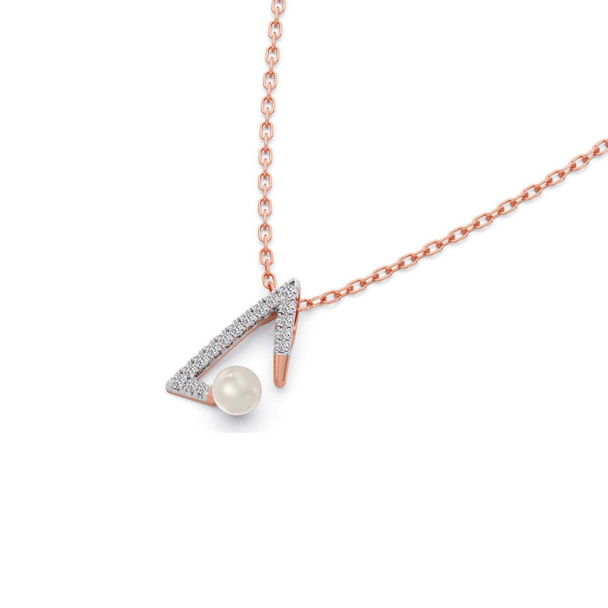 Chevron Pearls Diamond Pendant