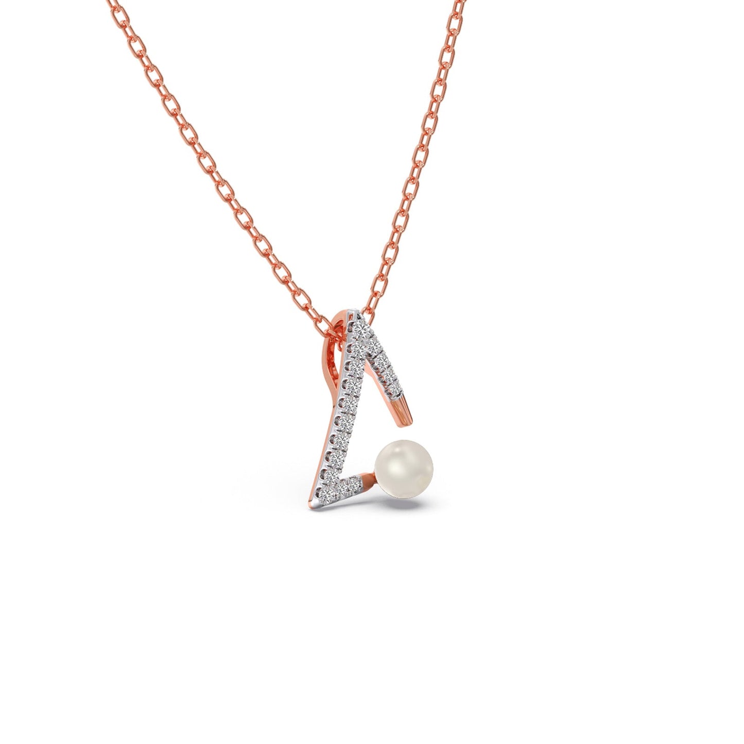 Chevron Pearls Diamond Pendant
