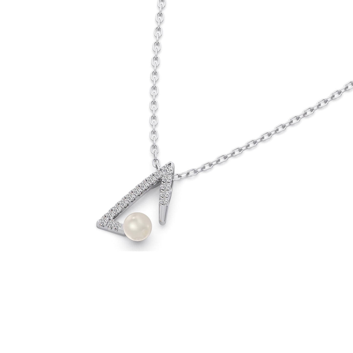 Chevron Pearls Diamond Pendant