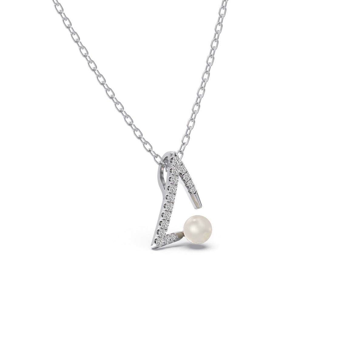 Chevron Pearls Diamond Pendant