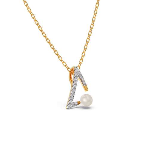 Chevron Pearls Diamond Pendant
