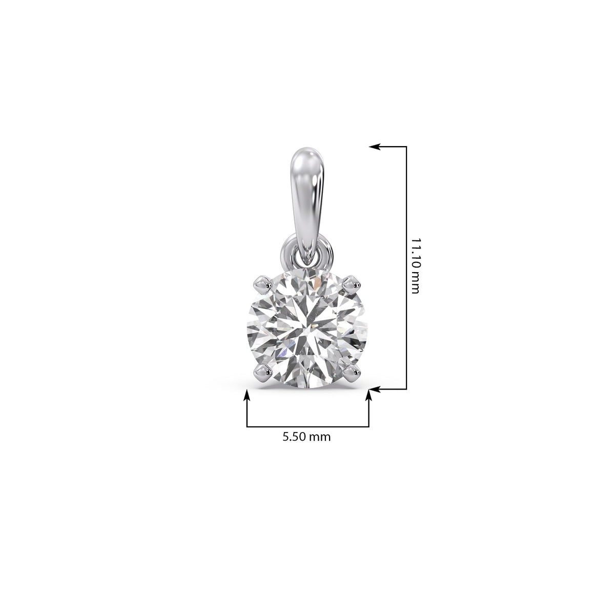 Shimmering Round Solitaire Pendant