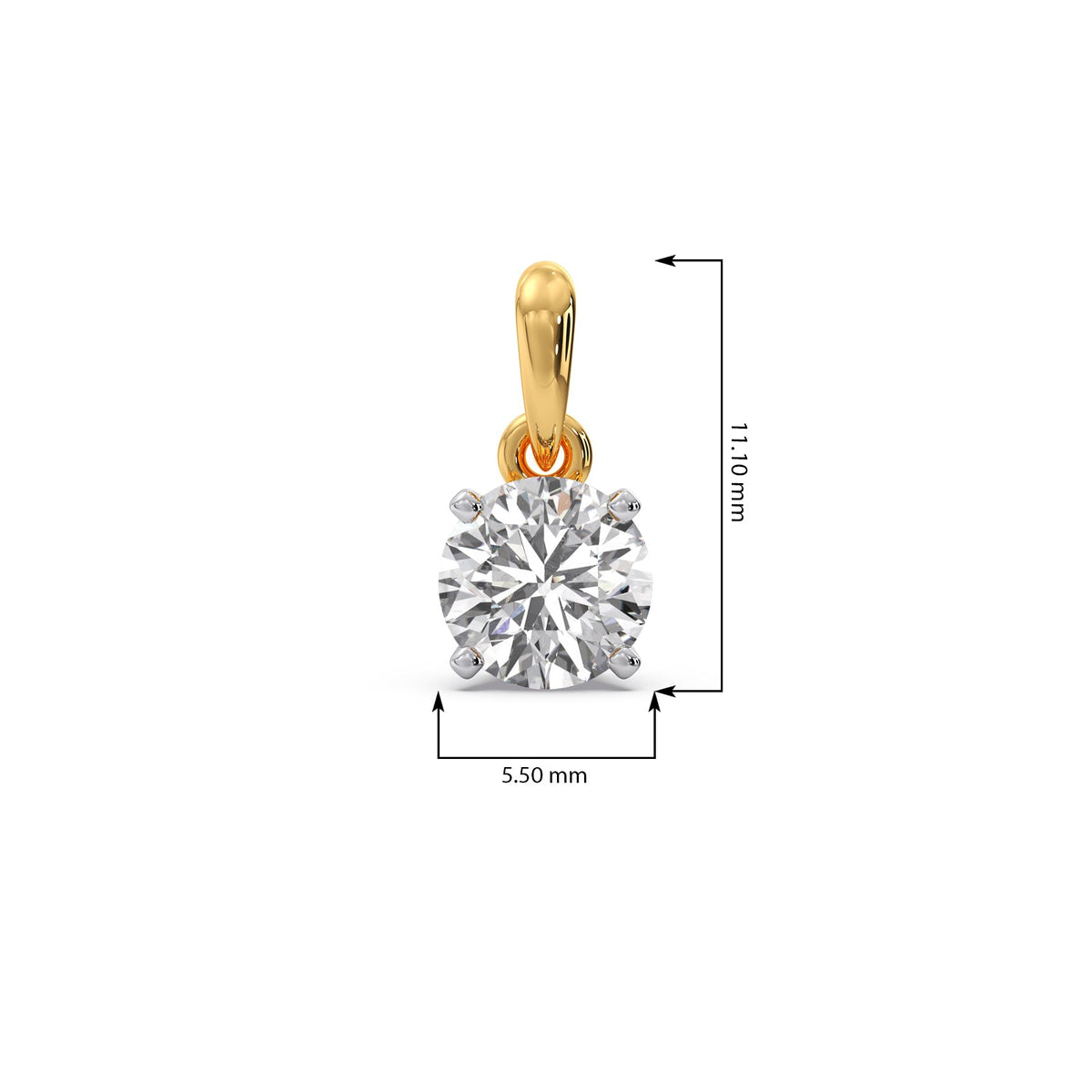 Shimmering Round Solitaire Pendant