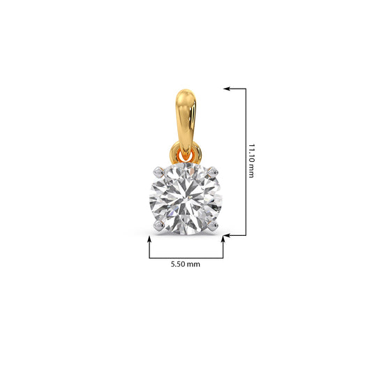 Shimmering Round Solitaire Pendant