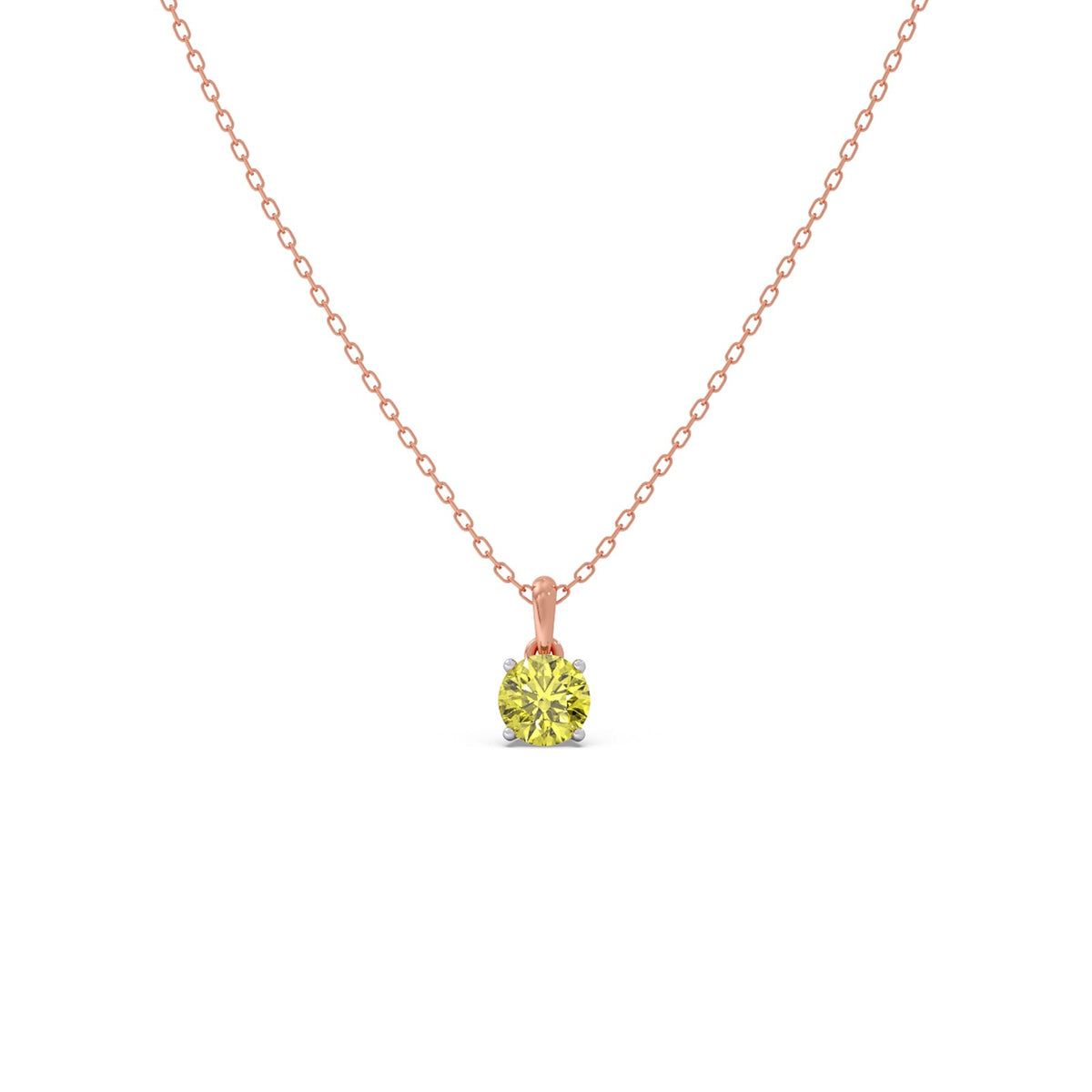Lemon Quartz Gemstone Chain Pendant
