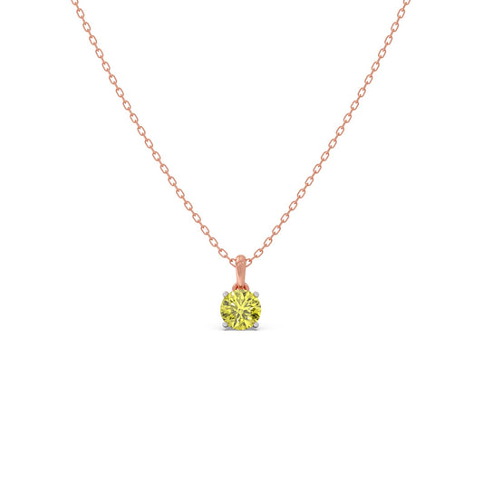Lemon Quartz Gemstone Chain Pendant
