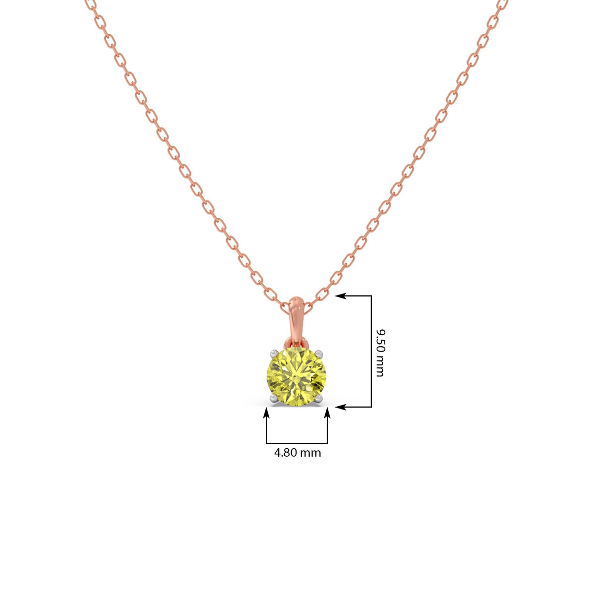 Lemon Quartz Gemstone Chain Pendant