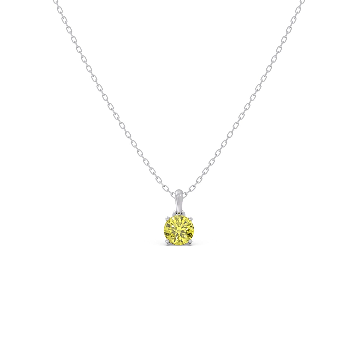 Lemon Quartz Gemstone Chain Pendant