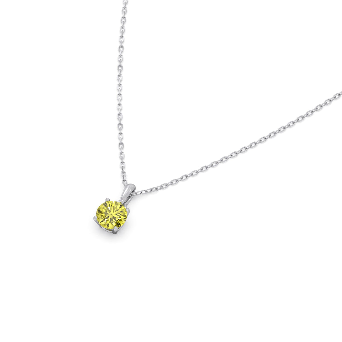 Lemon Quartz Gemstone Chain Pendant
