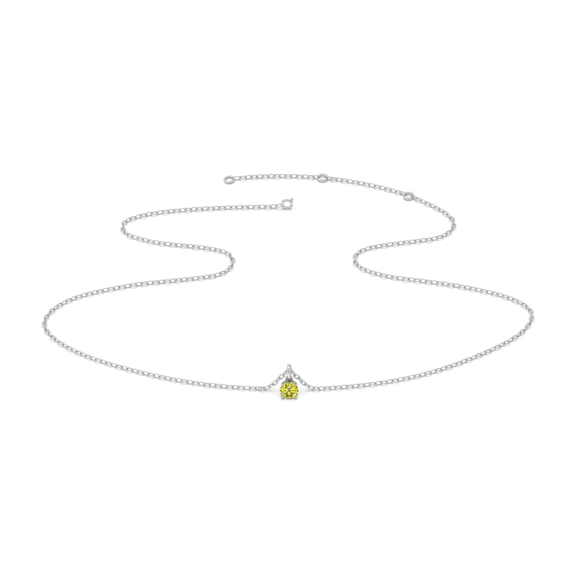 Lemon Quartz Gemstone Chain Pendant