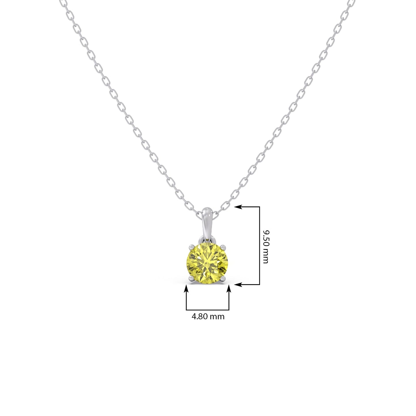 Lemon Quartz Gemstone Chain Pendant