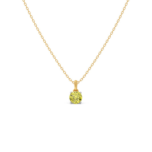 Lemon Quartz Gemstone Chain Pendant