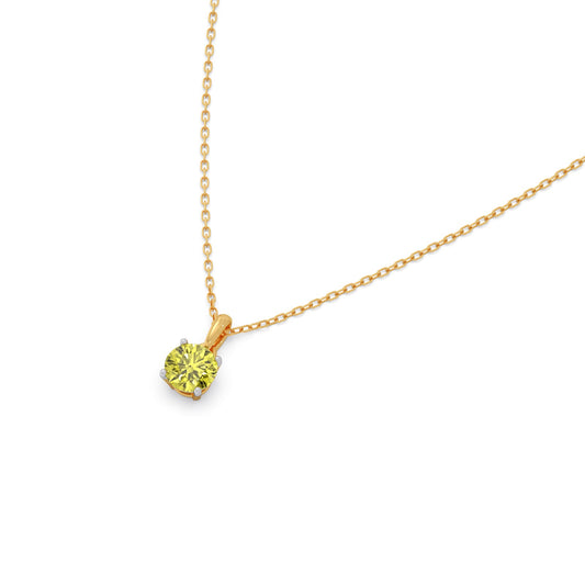 Lemon Quartz Gemstone Chain Pendant