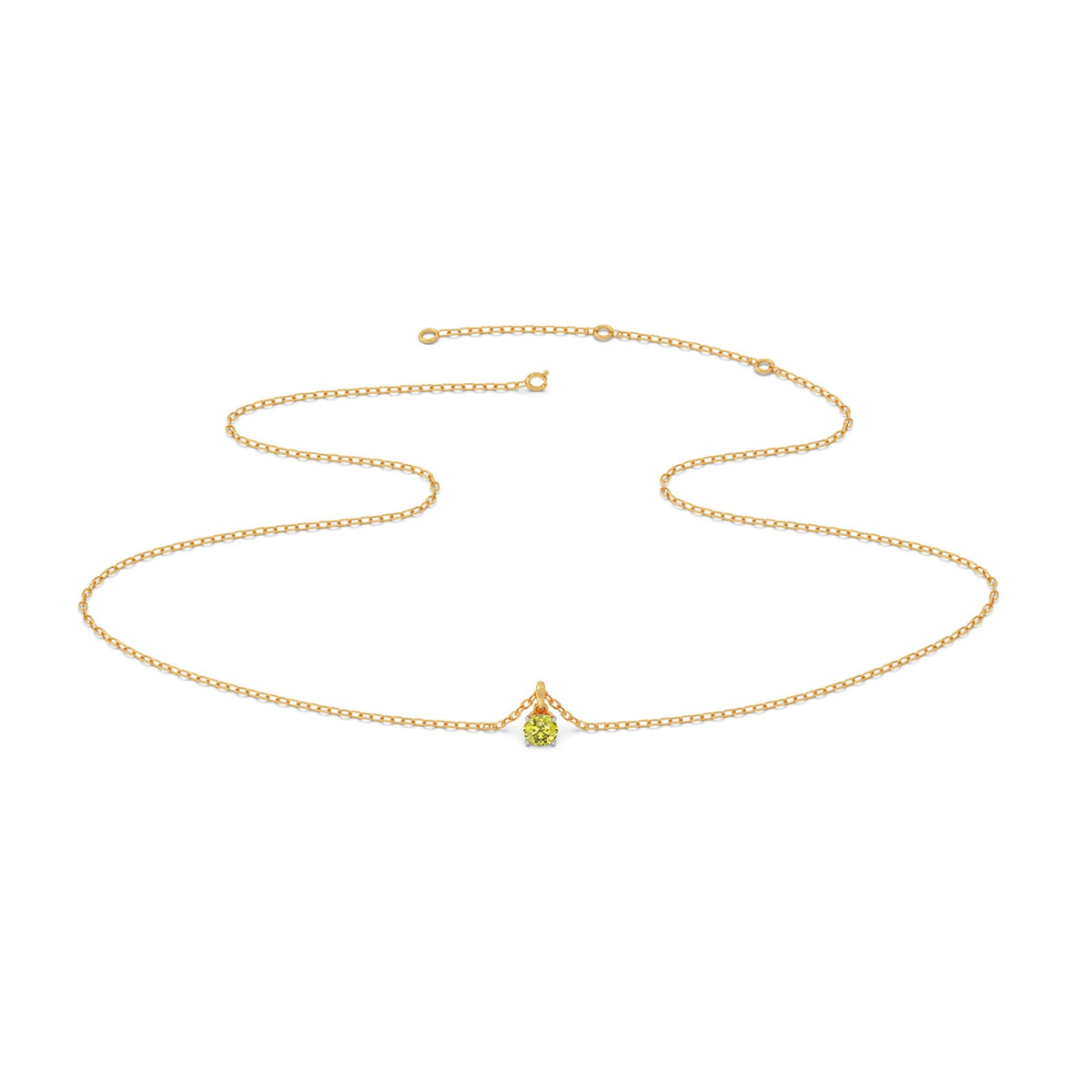 Lemon Quartz Gemstone Chain Pendant