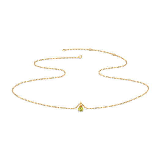 Lemon Quartz Gemstone Chain Pendant