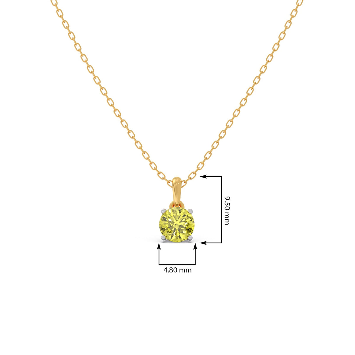 Lemon Quartz Gemstone Chain Pendant