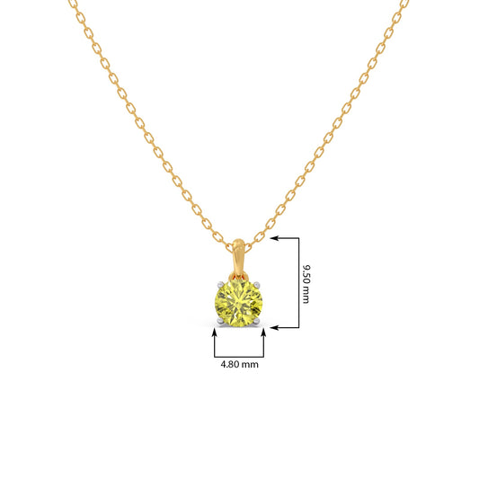 Lemon Quartz Gemstone Chain Pendant