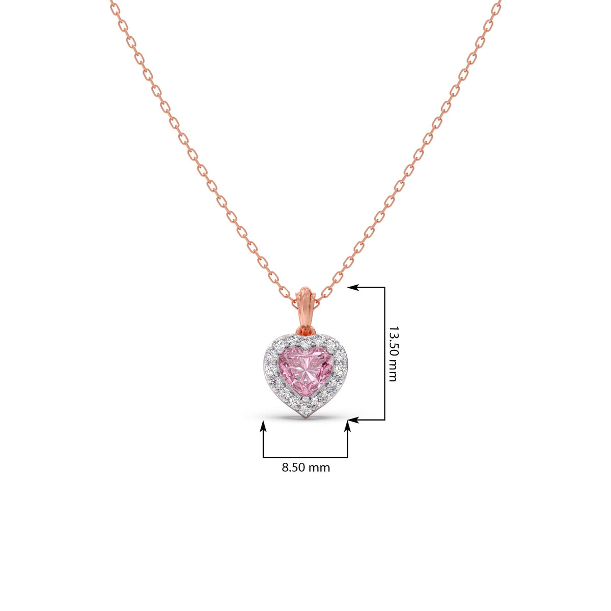 Heart Gem Halo Diamond Pendant
