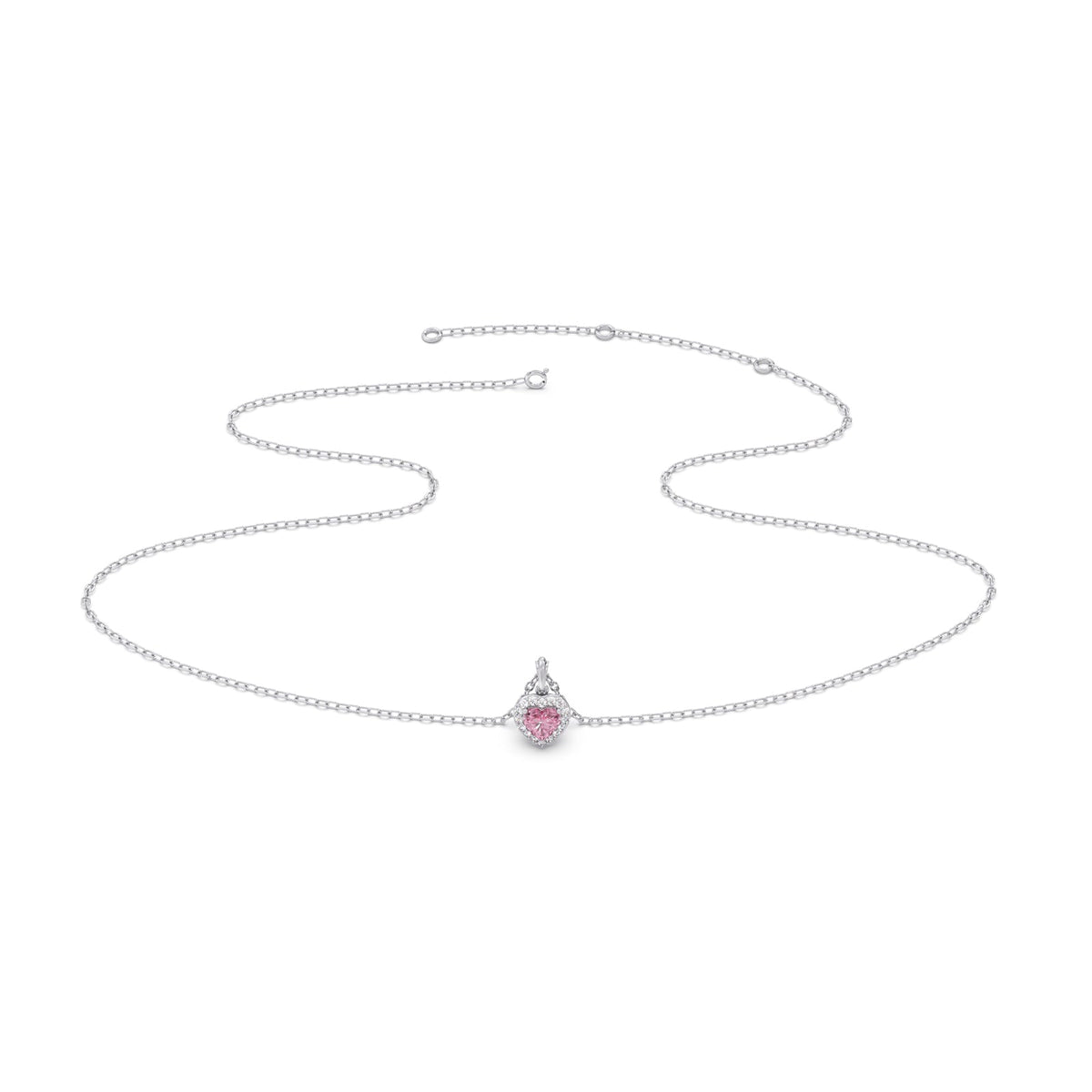 Heart Gem Halo Diamond Pendant