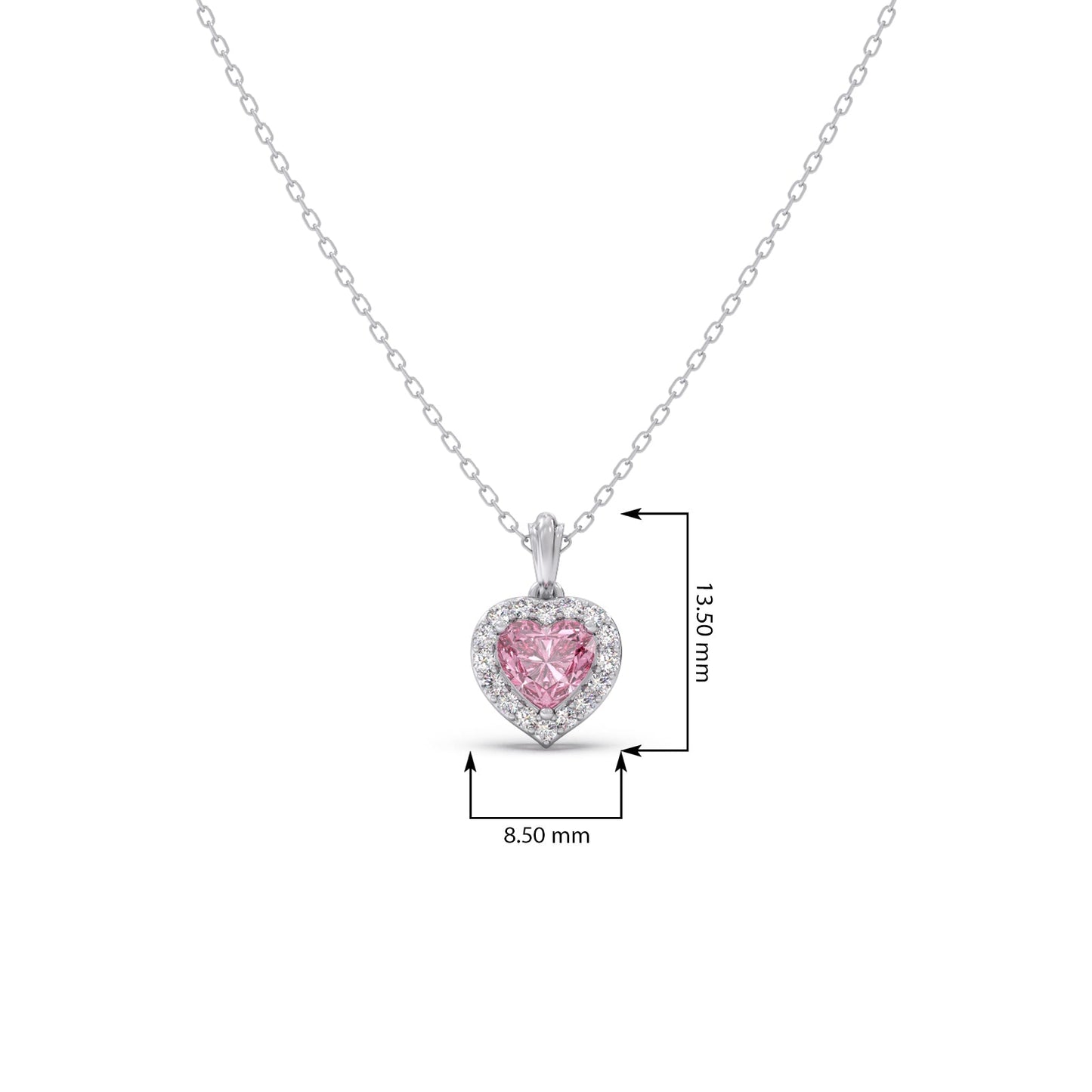 Heart Gem Halo Diamond Pendant