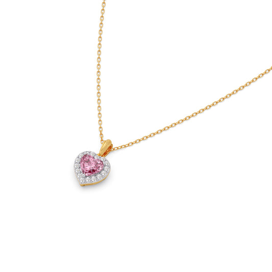 Heart Gem Halo Diamond Pendant