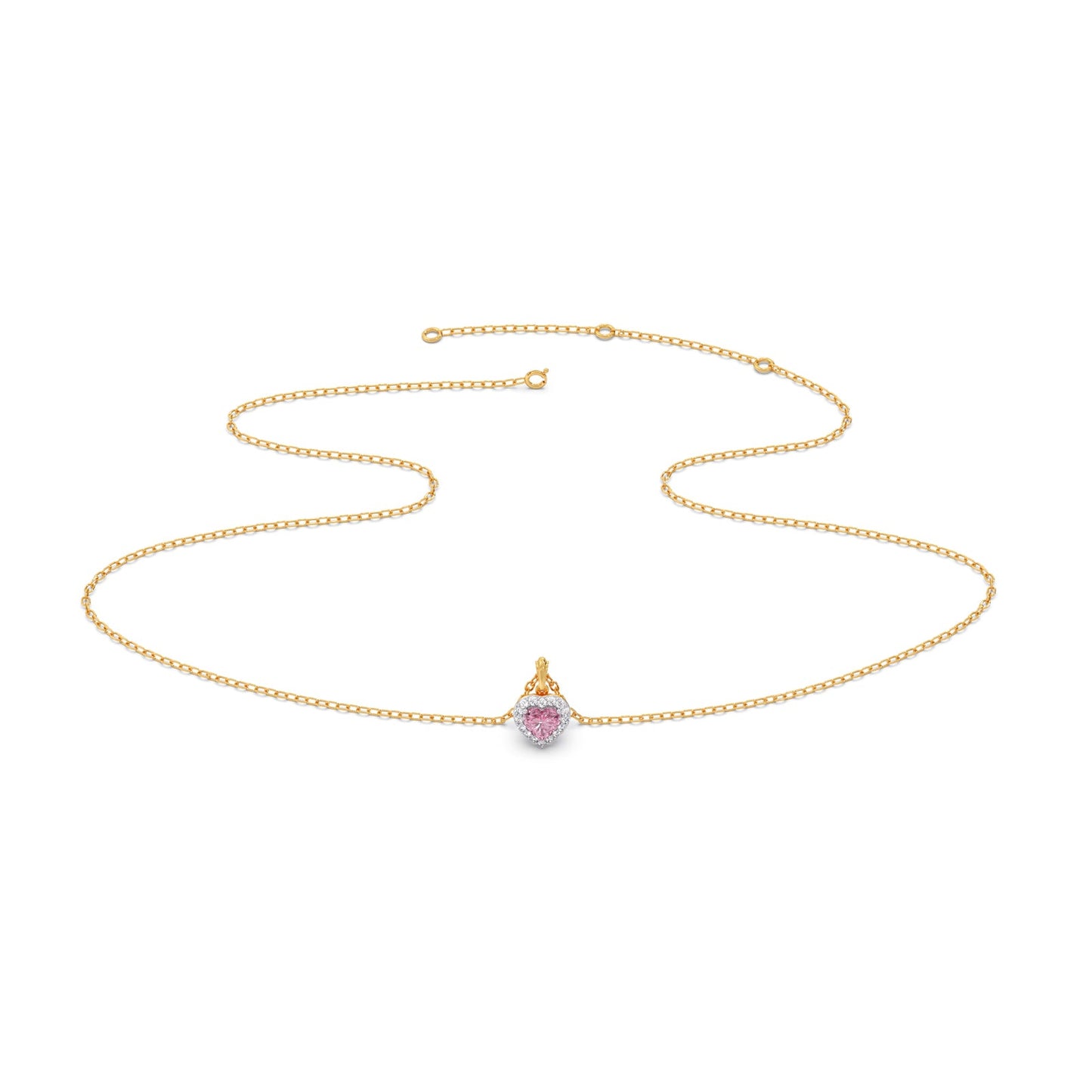 Heart Gem Halo Diamond Pendant