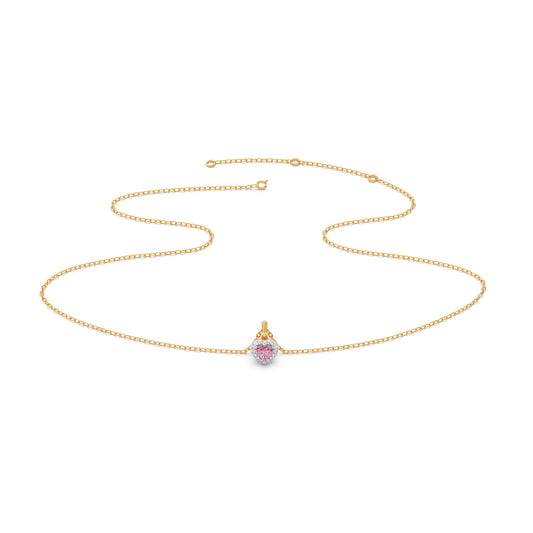 Heart Gem Halo Diamond Pendant
