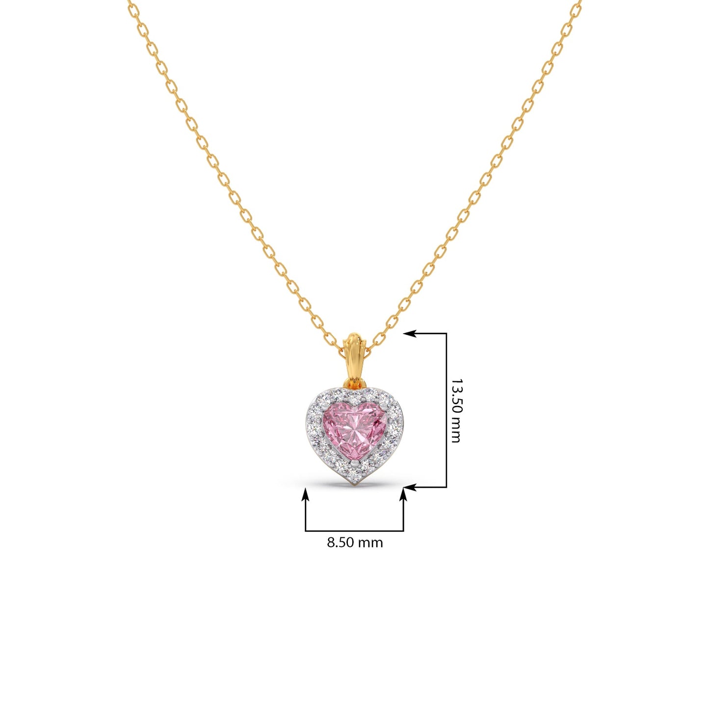 Heart Gem Halo Diamond Pendant