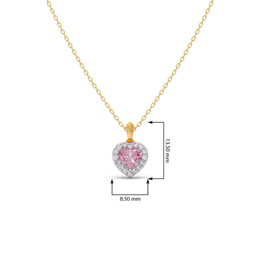 Heart Gem Halo Diamond Pendant