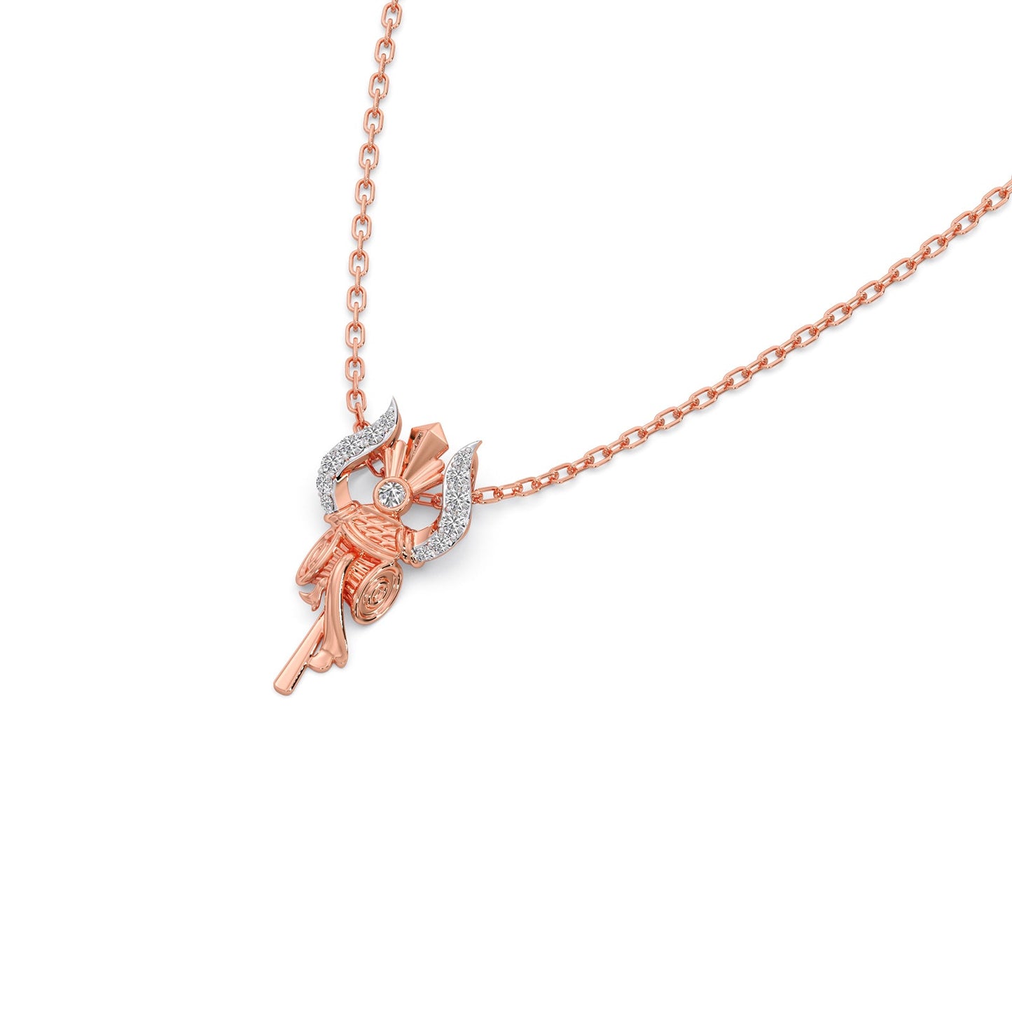 Vedic Trishul Round Diamond Pendant