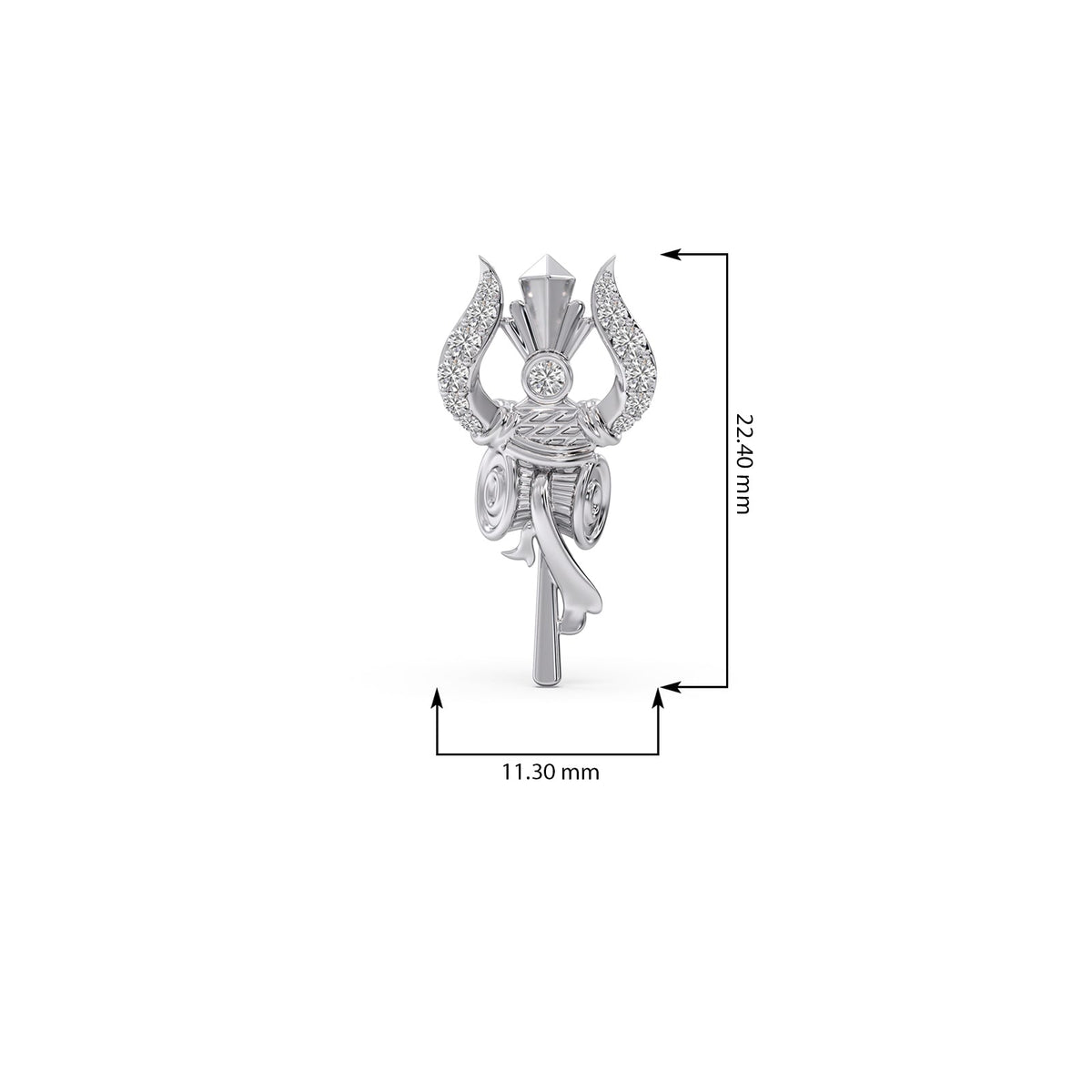 Vedic Trishul Round Diamond Pendant