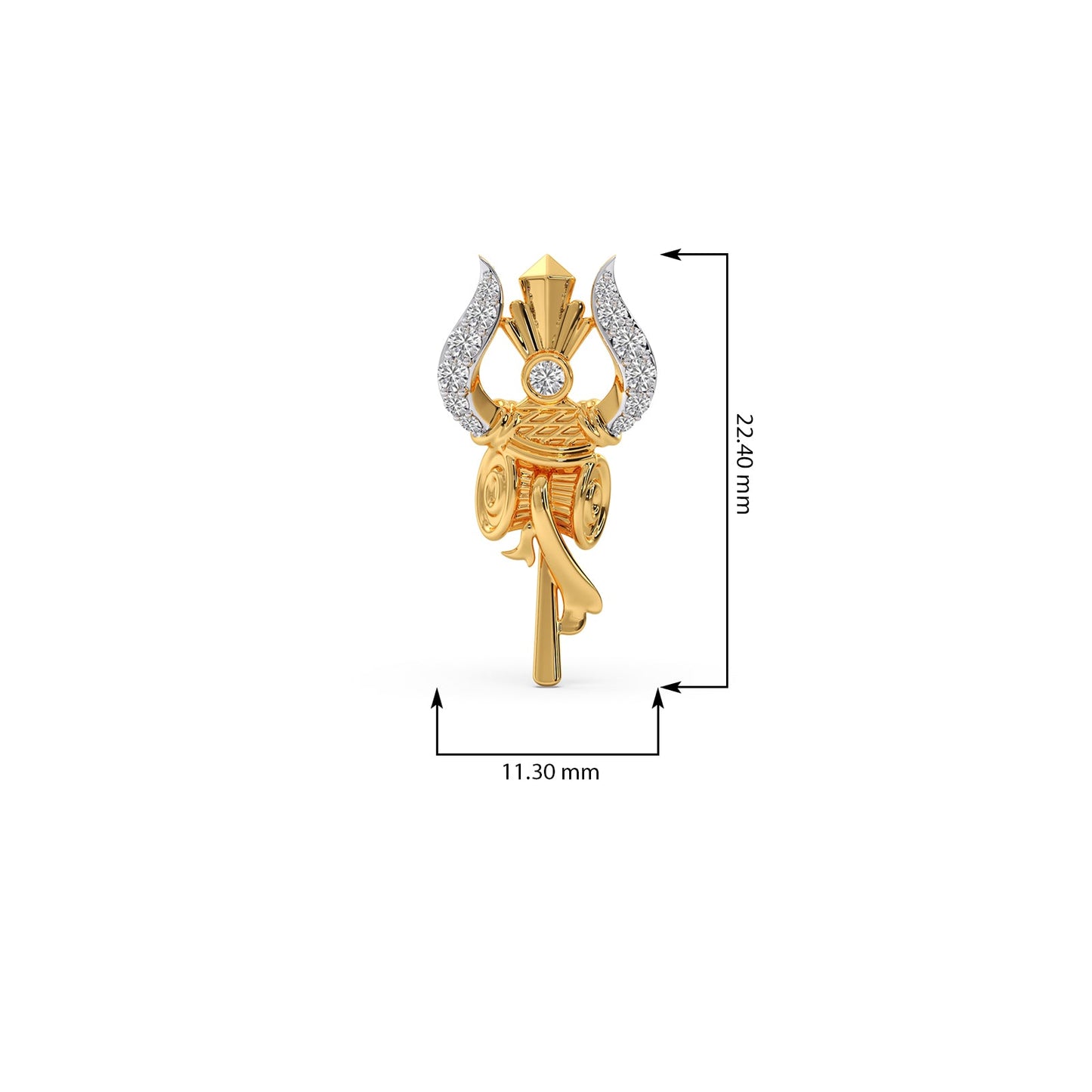 Vedic Trishul Round Diamond Pendant
