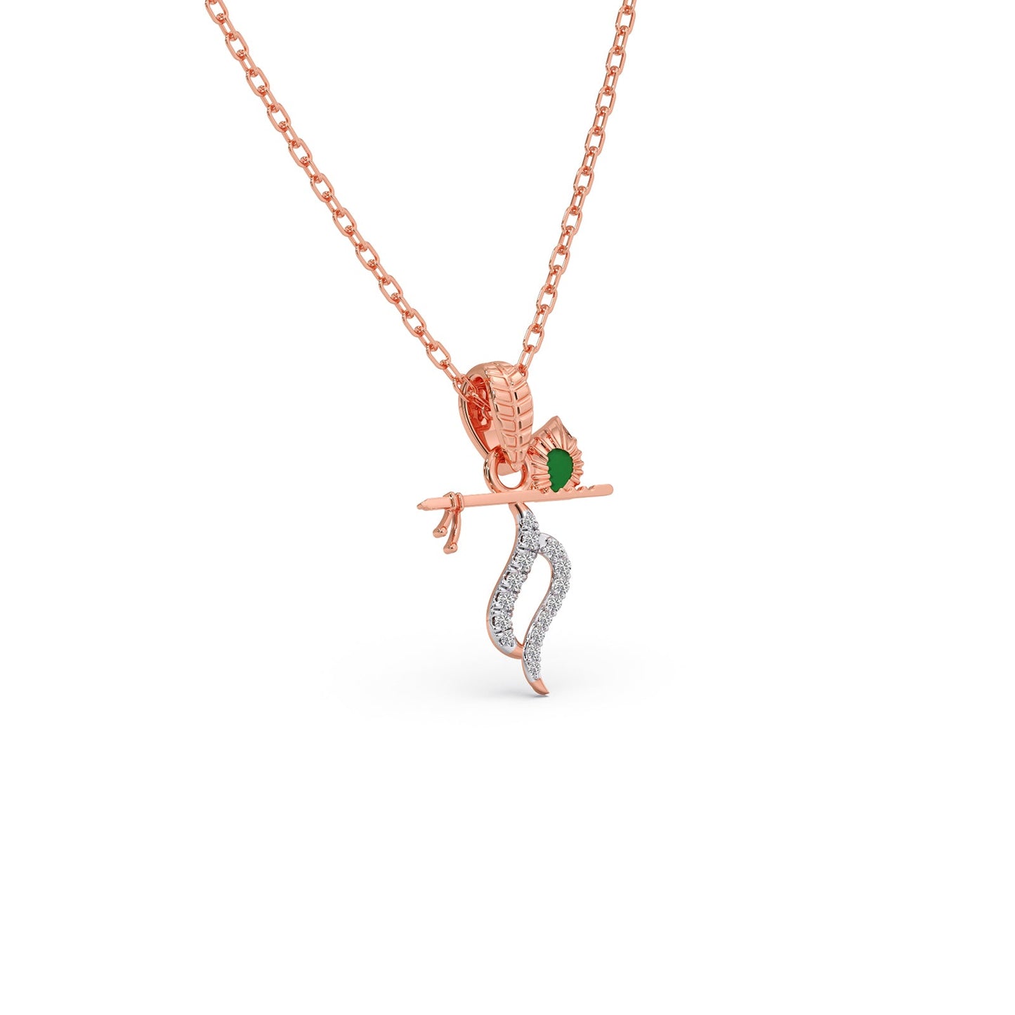 Krishna’s Flute Diamond Pendant