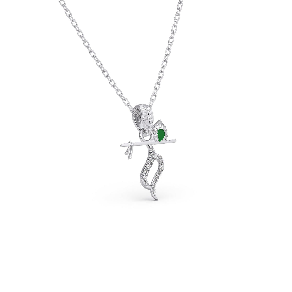 Krishna’s Flute Diamond Pendant