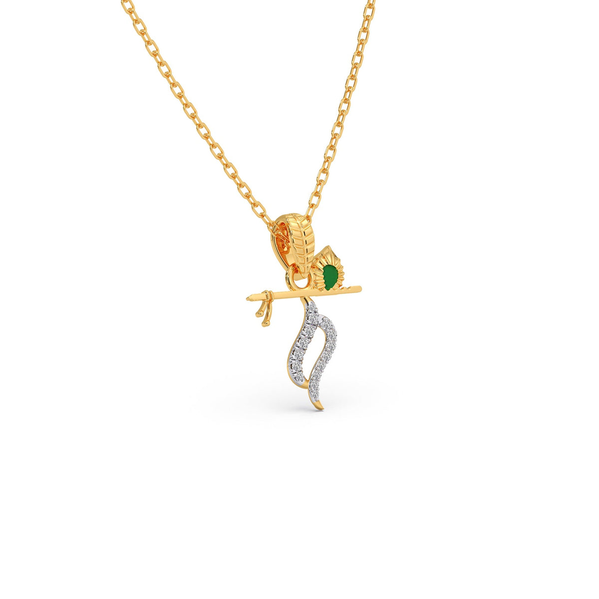 Krishna’s Flute Diamond Pendant