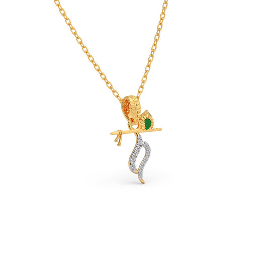 Krishna’s Flute Diamond Pendant