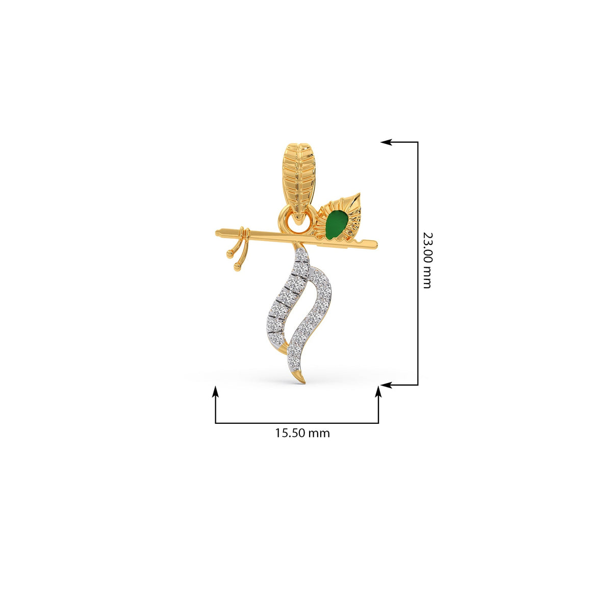 Krishna’s Flute Diamond Pendant