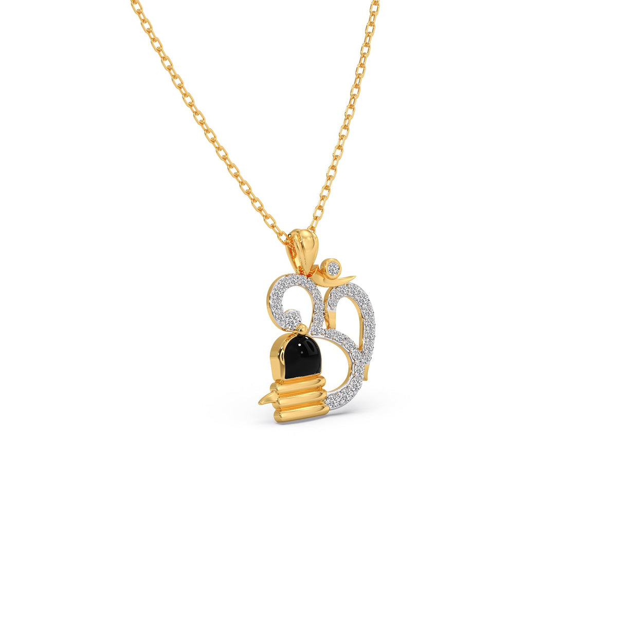 Shivling Omkar Diamond Pendant