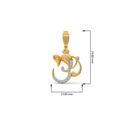 Ganesha Diamond Pendant